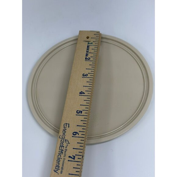 Longaberger Round Basket Protector Lid – Tan/Beige Plastic, 6.25" Diameter VTG - Picture 4 of 4